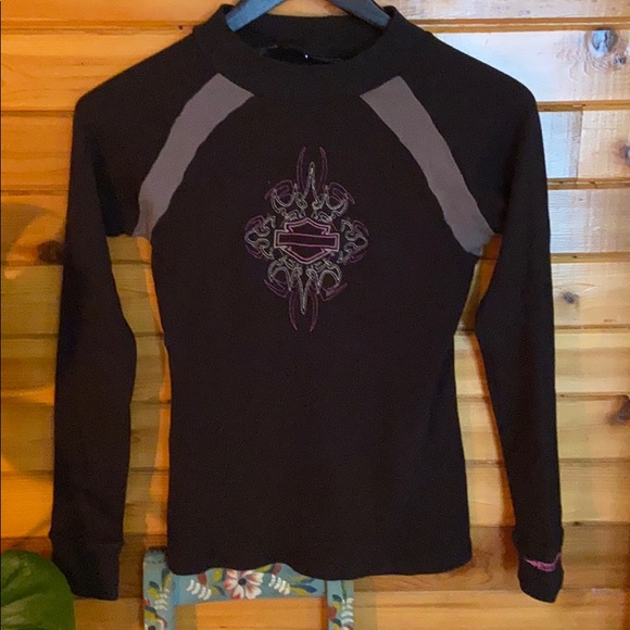Harley-Davidson Tops - Harley Davidson mock turtleneck long sleeve shirt